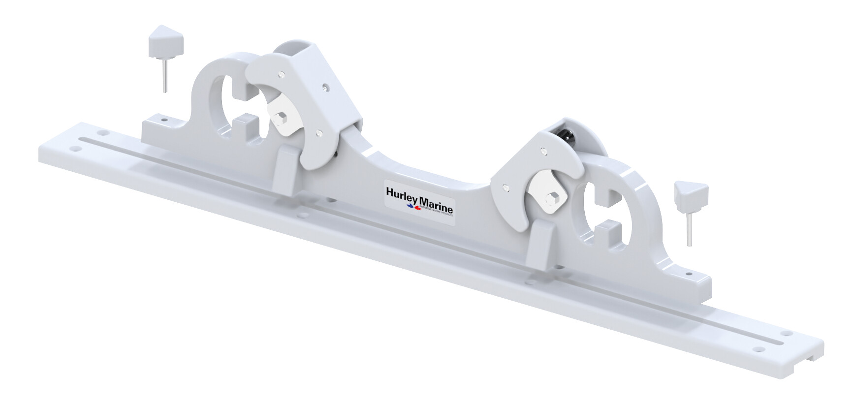 CHOCK FIXING WEDGE ON RAILS, WHITE 2 CHOCK FIXING WEDGE ON RAILS, WHITE - Image 2