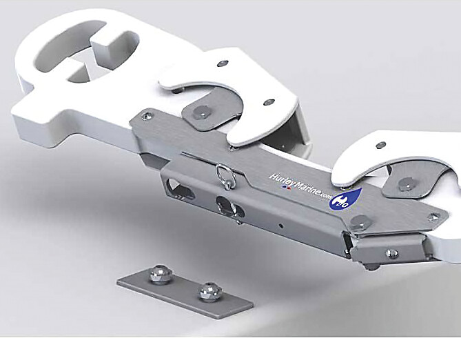CHOCK SWIVEL MOUNTING WEDGE WITH MOUNTING PLATE, WHITE 1 CHOCK SWIVEL MOUNTING WEDGE WITH MOUNTING PLATE, WHITE