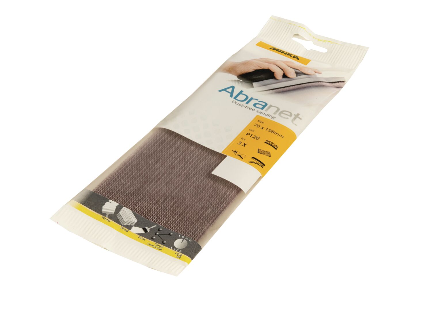 MESH ADHESIVE WHEELS MIRKA ABRANET 70x198MM P120 1 MESH ADHESIVE WHEELS MIRKA ABRANET 70x198MM P120