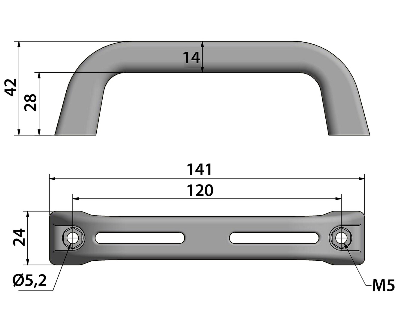 PLASTIC HANDLE, BLACK 3 PLASTIC HANDLE, BLACK - Image 3