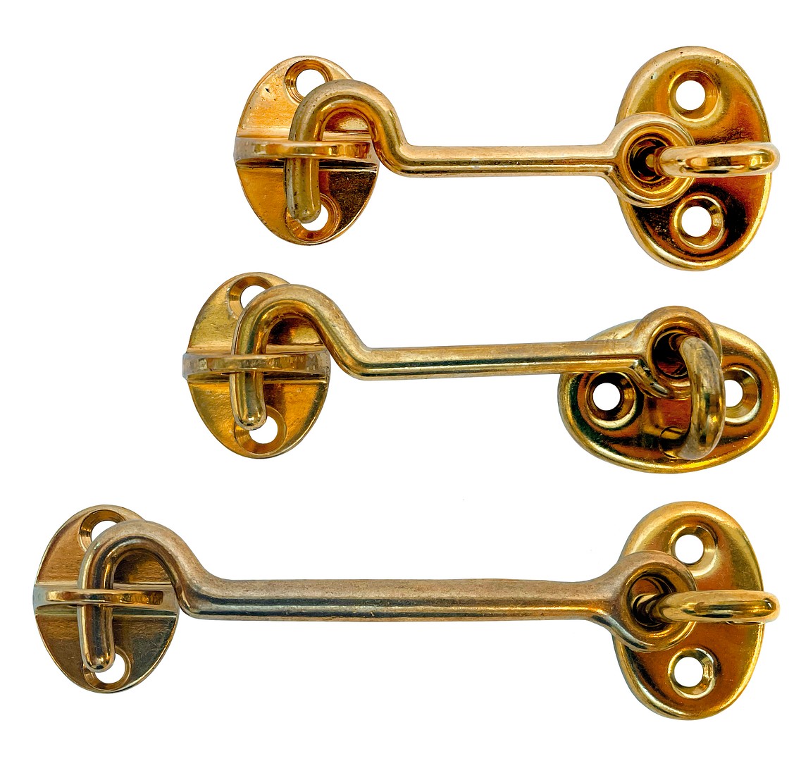 DOOR HOOK BRASS 75MM 2 DOOR HOOK BRASS 75MM - Image 2