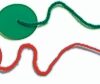 Self-adhesive wool trimming threads for headsails, red/green, 4+4 pcs. 2 3008