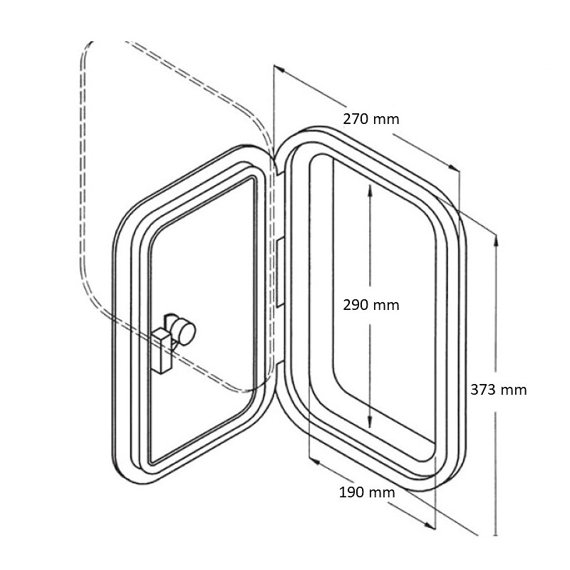 SERVICE HATCH 270X373MM, BLACK 4 SERVICE HATCH 270X373MM, BLACK - Image 4