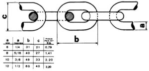 WINCH CHAIN 9.5 MM DIA.