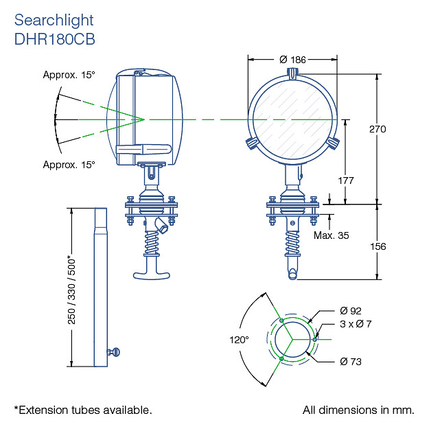 LED SEARCH LIGHT 180MM 10-32VCD 20W 2 LED SEARCH LIGHT 180MM 10-32VCD 20W - Image 2