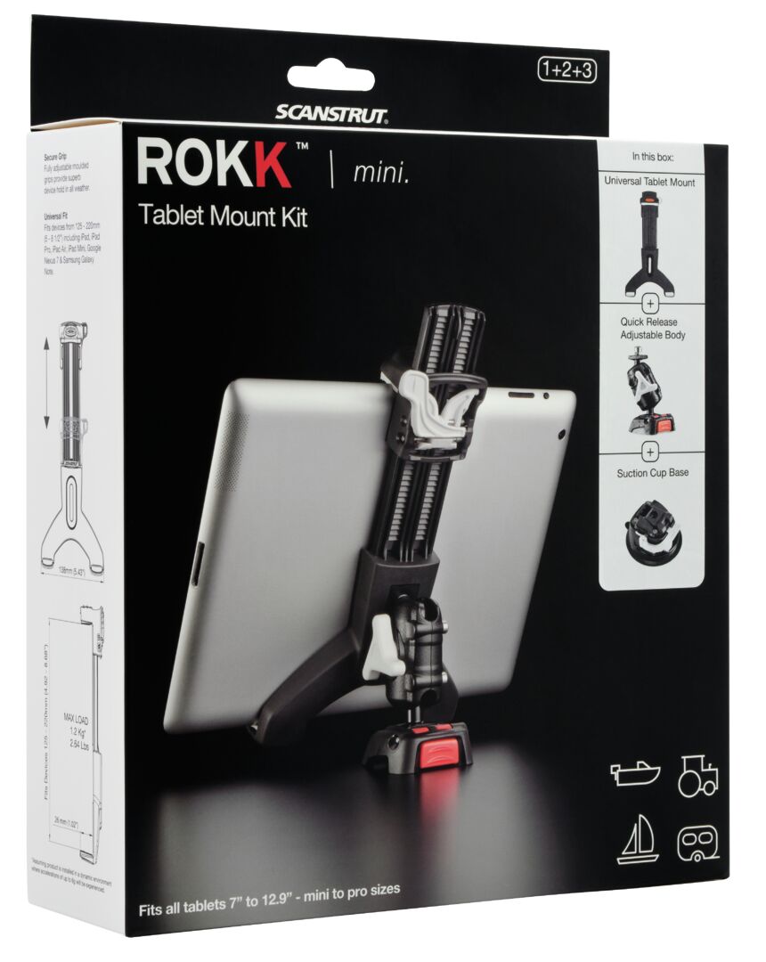 ROKK MINI TABLET MOUNT KIT, SUCTION CUP MOUNT 1 ROKK MINI TABLET MOUNT KIT, SUCTION CUP MOUNT