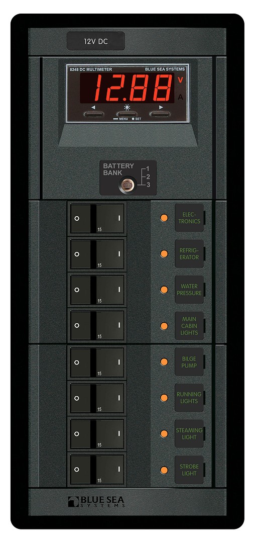SWITCH PANEL 12V DC, 8 SWITCHES 1 SWITCH PANEL 12V DC, 8 SWITCHES