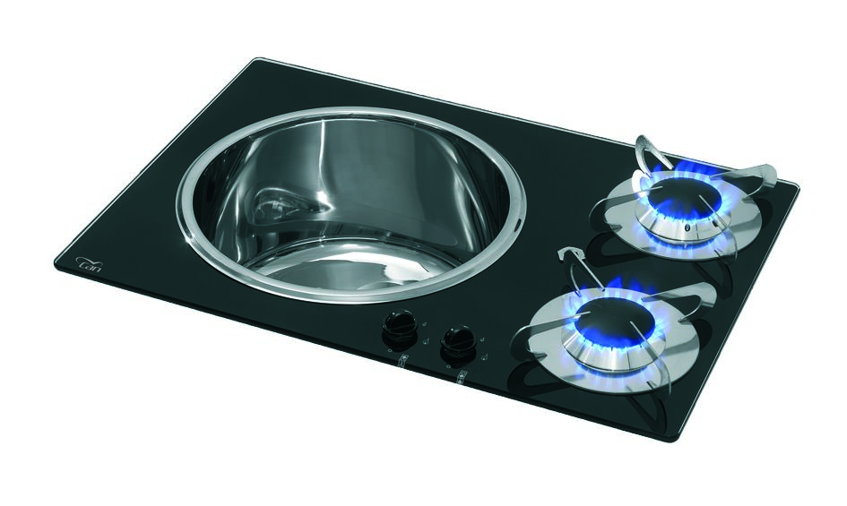 GAS COOKER WITH GLASS LID 2-L 1 GAS COOKER WITH GLASS LID 2-L