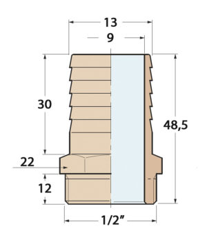 HOSE CONNECTOR 1/2'x13MM, BRONZE 5 9515015004m fullhd