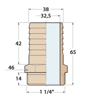 HOSE CONNECTOR 1'1/4x38MM, BRONZE 5 9515015042m fullhd
