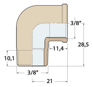 90° ANGLE 3/8' MALE-FEMALE, BRONZE 5 9515015211m fullhd