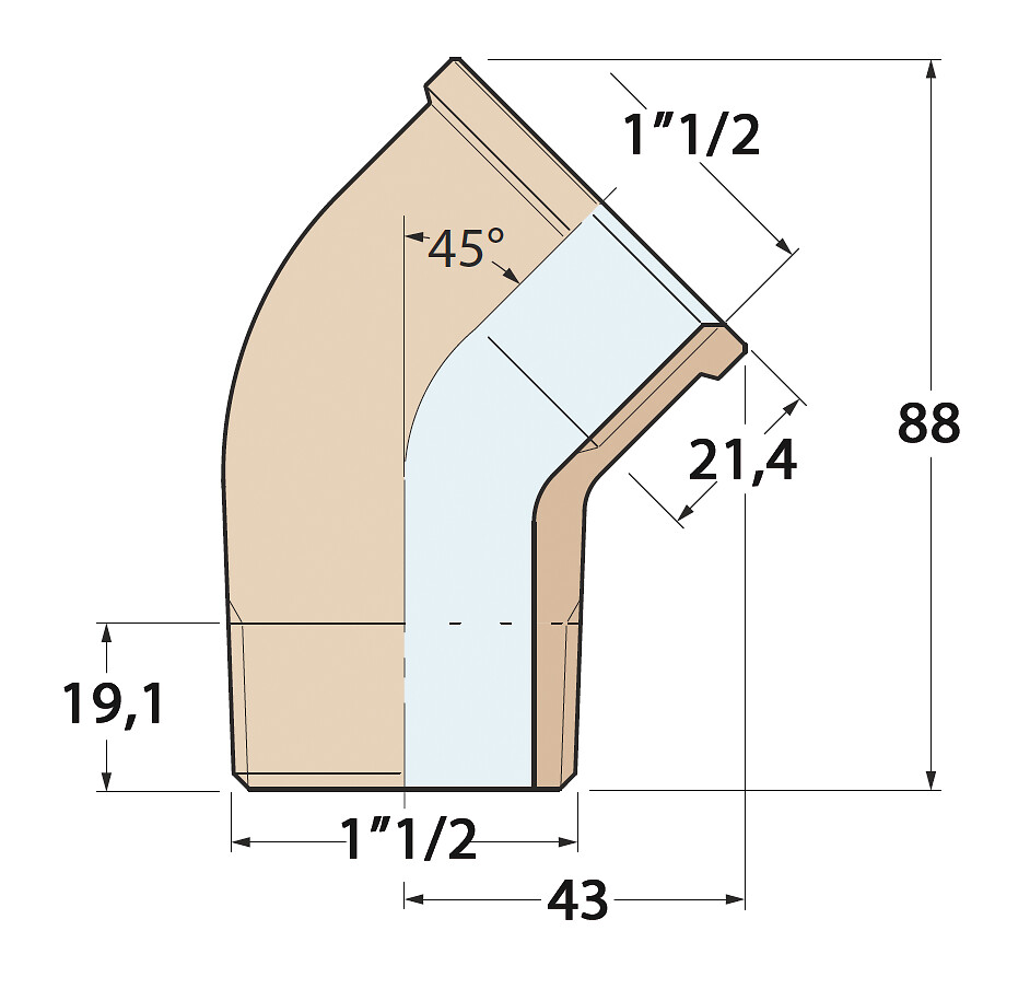 ANGLE 45° 1'1/2 MALE-FEMALE, BRONZE 3 ANGLE 45° 1'1/2 MALE-FEMALE, BRONZE - Image 3