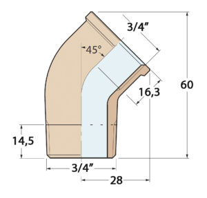 ANGLE 45° 3/4' MALE-FEMALE, BRONZE 5 9515015226m fullhd jpg