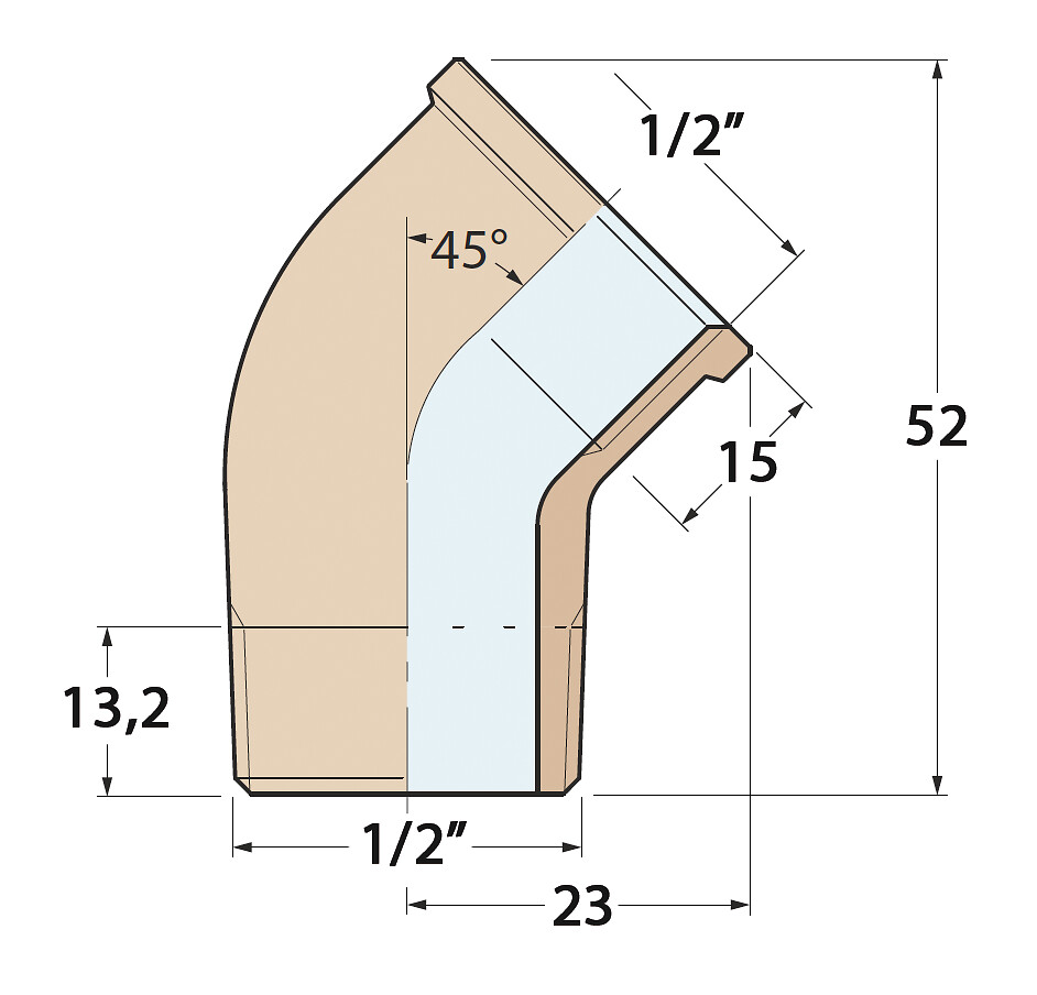 ANGLE 45° 1/2' MALE-FEMALE, BRONZE 3 ANGLE 45° 1/2' MALE-FEMALE, BRONZE - Image 3