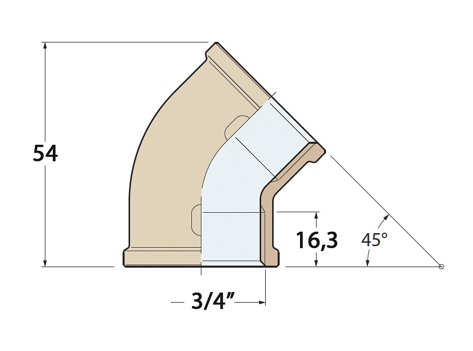 ANGLE 45° BRONZE 3/4' FEMALE/FEMALE 3 ANGLE 45° BRONZE 3/4' FEMALE/FEMALE - Image 3