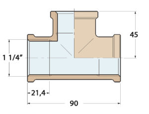 T-CONNECTOR 1'1/4 BRONZE 5 9515015304m fullhd
