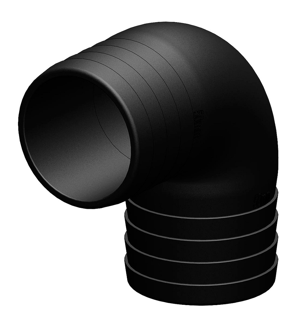 ELBOW 90° 50MM/50MM BLACK 1 ELBOW 90° 50MM/50MM BLACK