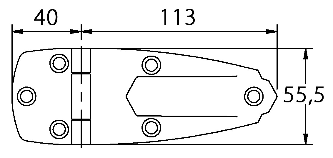 HINGE 55x153MM 2 HINGE 55x153MM - Image 2
