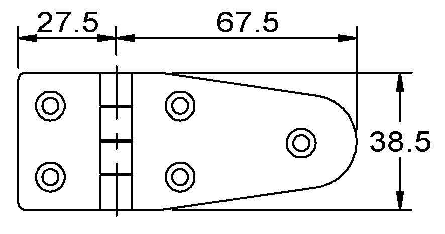 LIFTING HINGE 39x95MM 2 LIFTING HINGE 39x95MM - Image 2