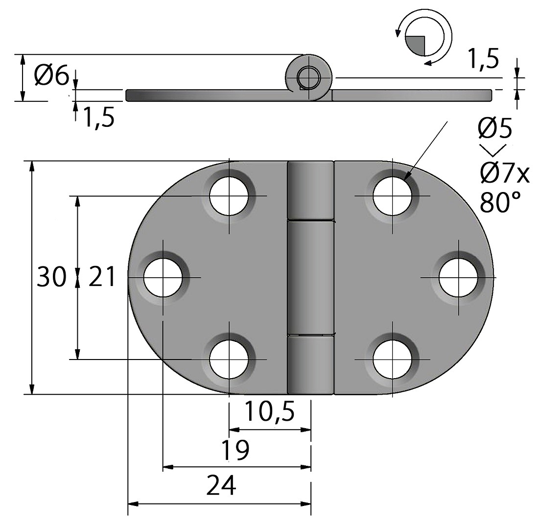 DOOR HINGE 30x48MM 4 DOOR HINGE 30x48MM - Image 4