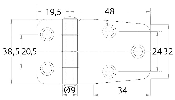 HINGE 38.5x66MM 3 HINGE 38.5x66MM - Image 3