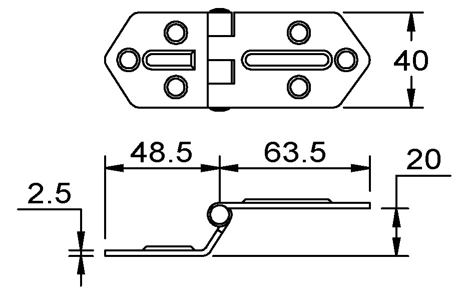 DOOR HINGE 40x112MM 2 DOOR HINGE 40x112MM - Image 2