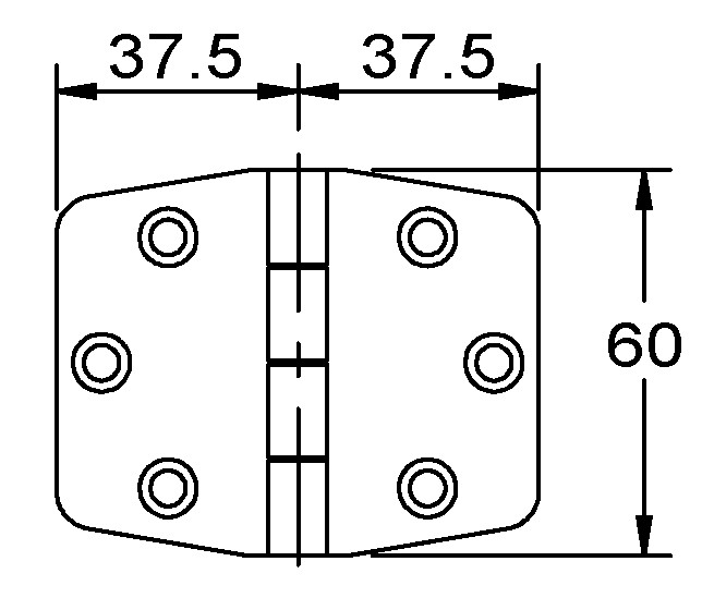 HINGE 75x60MM 2 HINGE 75x60MM - Image 2