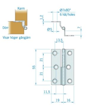 LIFTING HINGE LEFT 55x35 MM 3 9516005042a fullhd