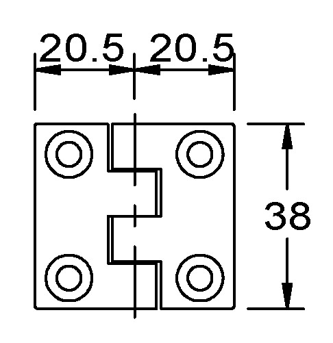 STAINLESS STEEL HINGE 41x38MM 2 STAINLESS STEEL HINGE 41x38MM - Image 2