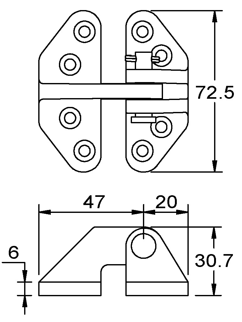 LIFTING HINGE 76x64MM 3 LIFTING HINGE 76x64MM - Image 3