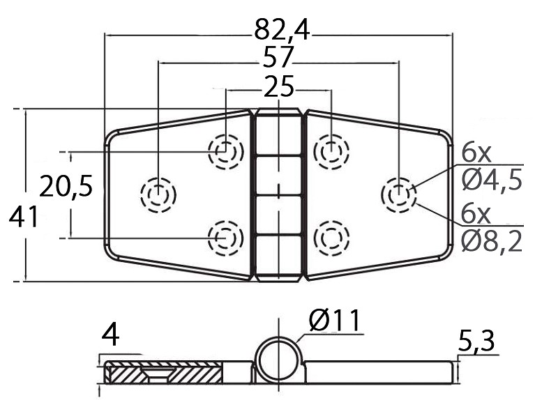 HINGE WITH COVER SHEET 41x82.4MM 3 HINGE WITH COVER SHEET 41x82.4MM - Image 3