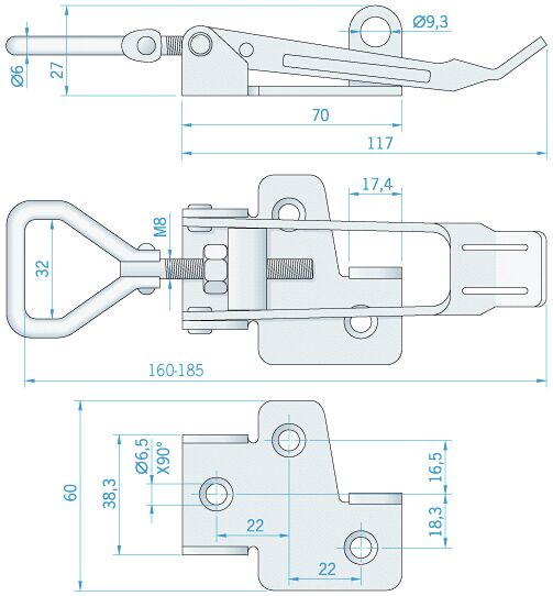 BODY TENSIONER RUSTY 160-180MM 2 BODY TENSIONER RUSTY 160-180MM - Image 2