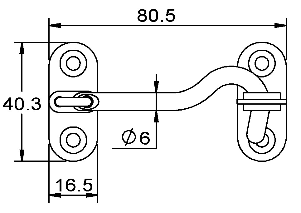 STAINLESS STEEL JOINT HOOK 80MM 2 STAINLESS STEEL JOINT HOOK 80MM - Image 2