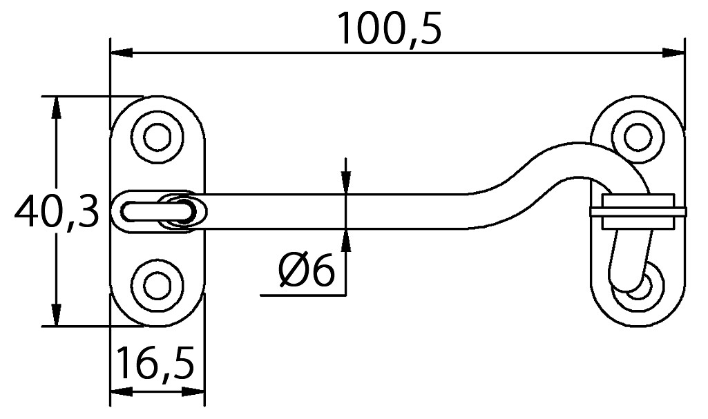 STAINLESS STEEL JOINT HOOK 100MM 2 STAINLESS STEEL JOINT HOOK 100MM - Image 2