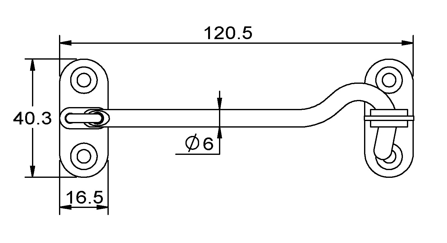 STAINLESS STEEL JOINT HOOK 120MM 2 STAINLESS STEEL JOINT HOOK 120MM - Image 2