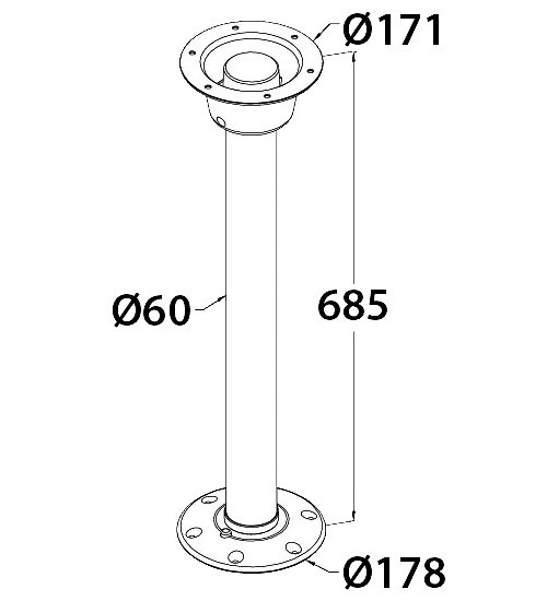 EMS TABLE LEG, FIXED 3 EMS TABLE LEG, FIXED - Image 3