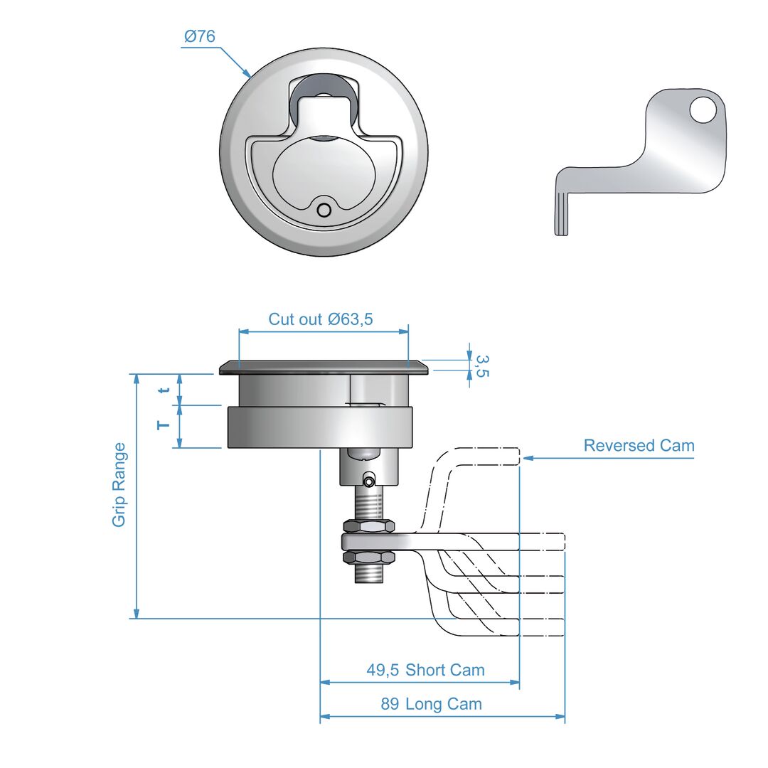 TIGHTENING DOOR LATCH 2.5¨ 1 TIGHTENING DOOR LATCH 2.5¨