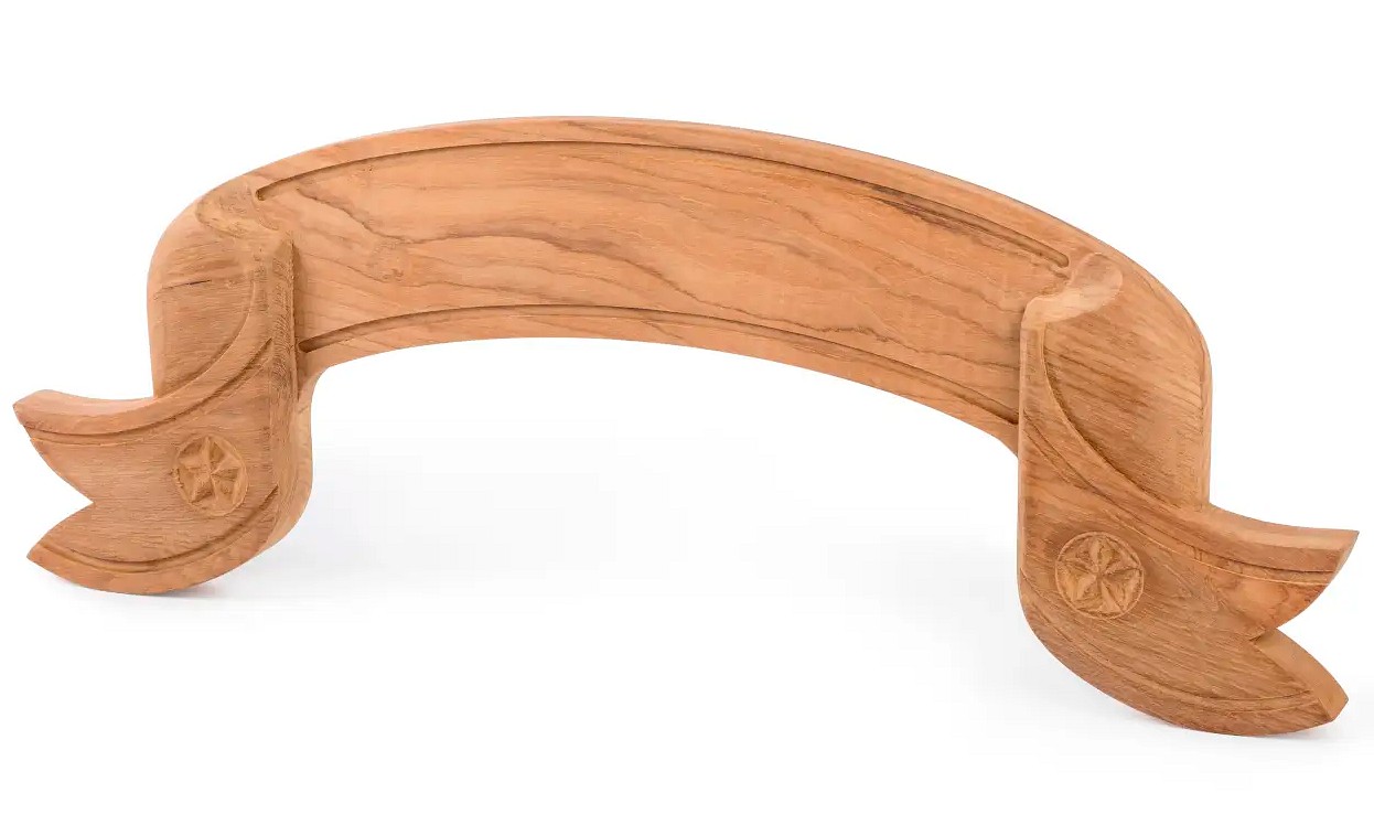 TEAK NAMEPLATE, CURVED 1 TEAK NAMEPLATE, CURVED