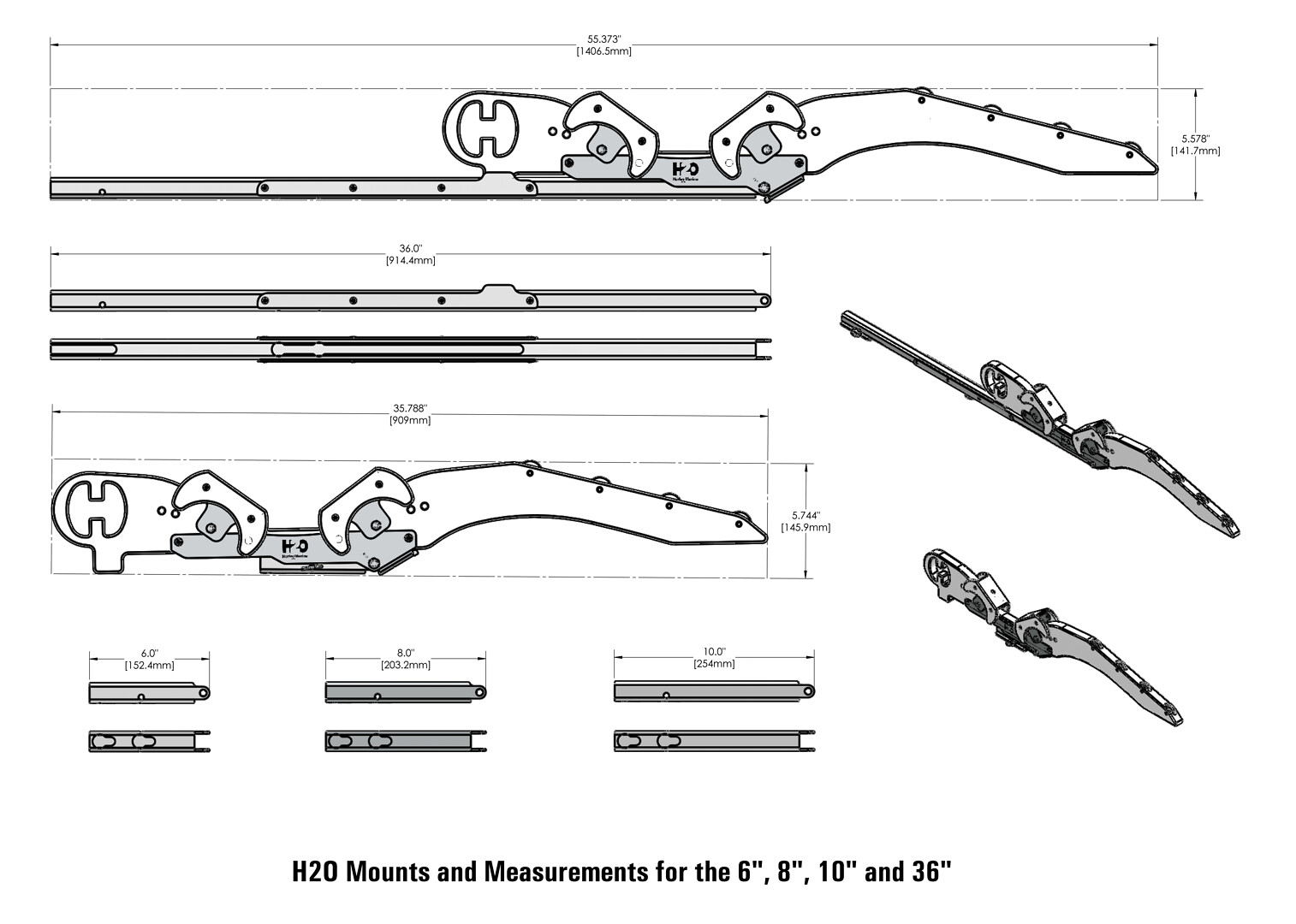 H2O SWIVEL MOUNTING ARMS 36'' FOR HARD BOTTOM BOAT, WHITE 7 H2O SWIVEL MOUNTING ARMS 36'' FOR HARD BOTTOM BOAT, WHITE - Image 7
