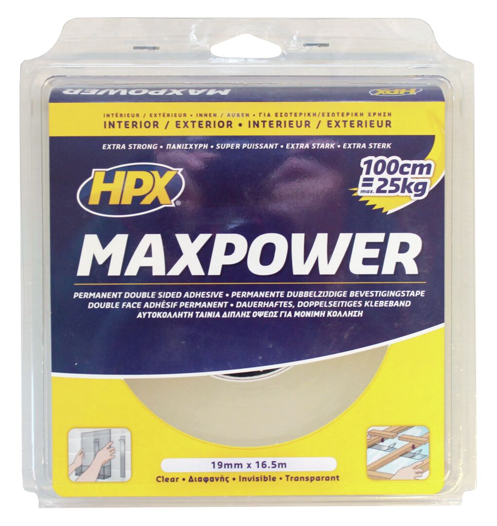 HPX MAX POWER ACRYLIC TAPE 16.5Mx19MM 1 HPX MAX POWER ACRYLIC TAPE 16.5Mx19MM