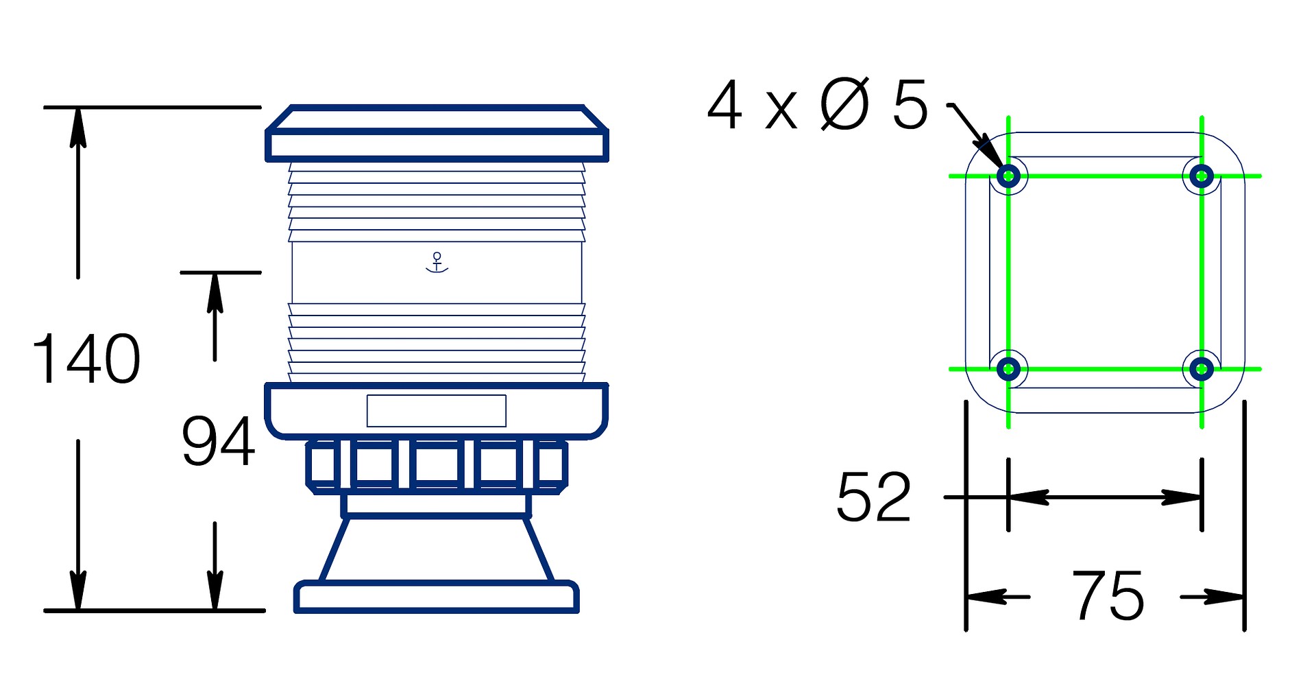 DHR-35 TRAFFIC LIGHT WITH STAND 360°, GREEN 2 DHR-35 TRAFFIC LIGHT WITH STAND 360°, GREEN - Image 2