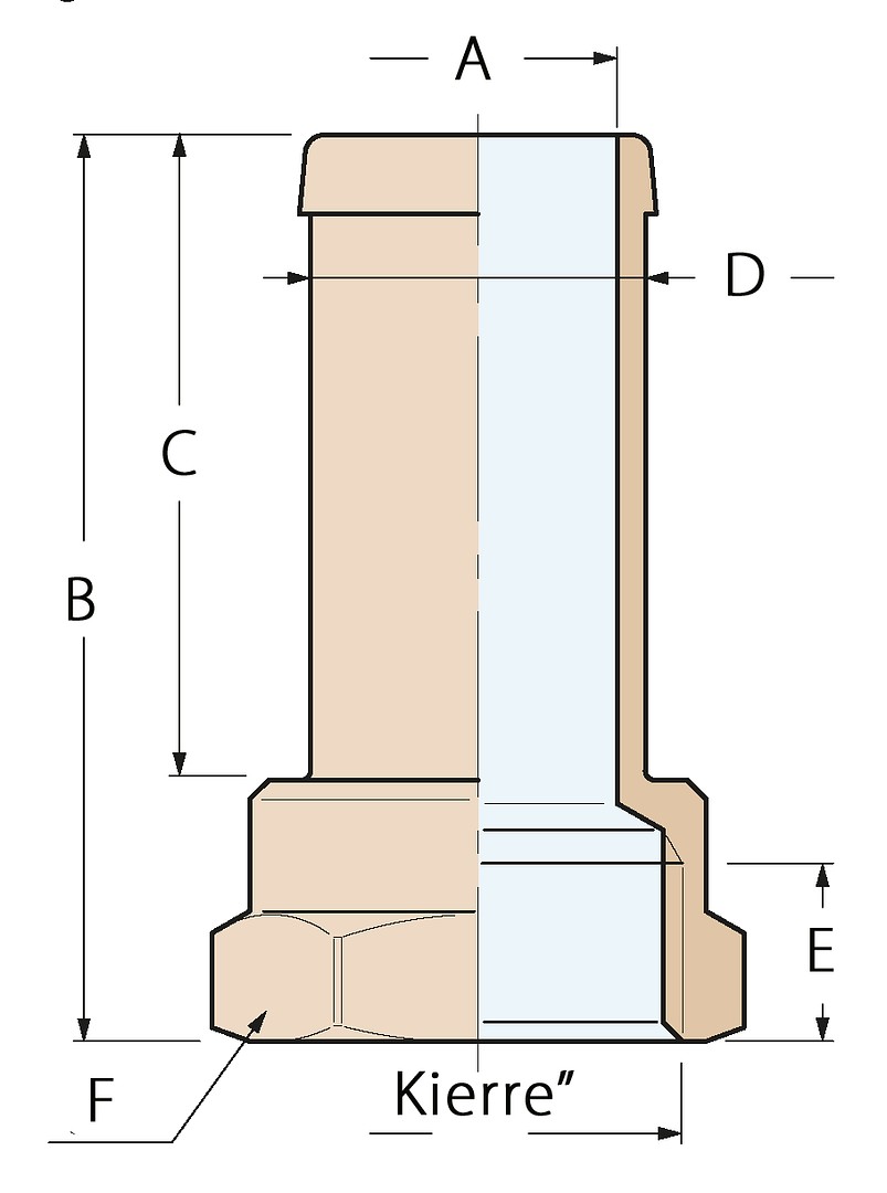 HOSE SCREW 1/2' x 16 MM, FEMALE THREAD 3 HOSE SCREW 1/2' x 16 MM, FEMALE THREAD - Image 3