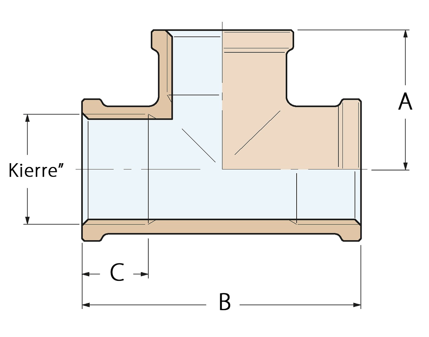 T-PIECE BRASS NO.130 1/2' 3 T-PIECE BRASS NO.130 1/2' - Image 3