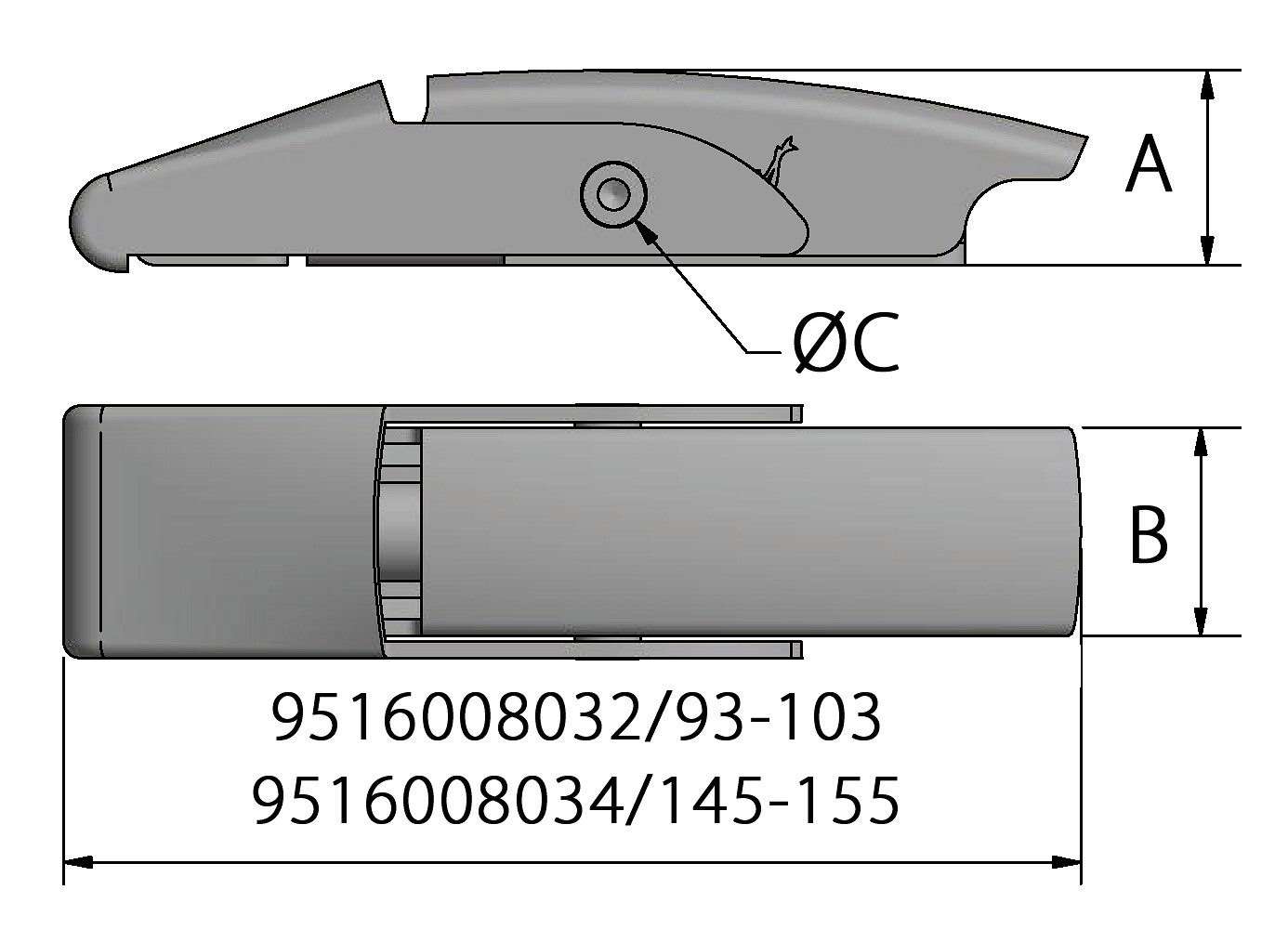 BONE TENSIONER COVERED MODEL, STAINLESS STEEL 93-103MM 3 BONE TENSIONER COVERED MODEL, STAINLESS STEEL 93-103MM - Image 3