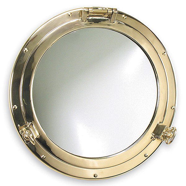 BRASS SHIP WINDOW MIRROR 210MM 1 BRASS SHIP WINDOW MIRROR 210MM