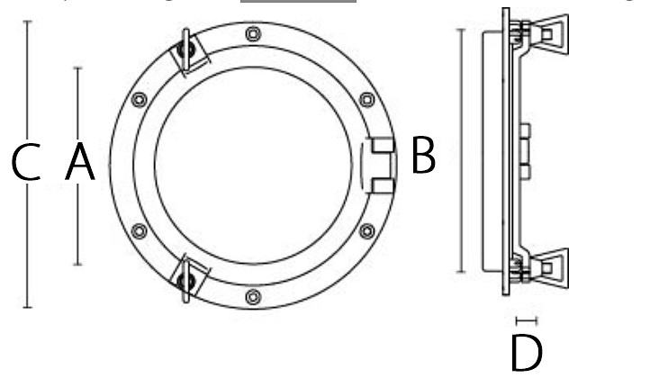 SHIP WINDOW CHROME-PLATED BRASS 207MM 3 SHIP WINDOW CHROME-PLATED BRASS 207MM - Image 3
