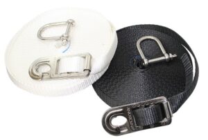 SAFEOLINA Jackline tension strap set with shackle PES 12m white
