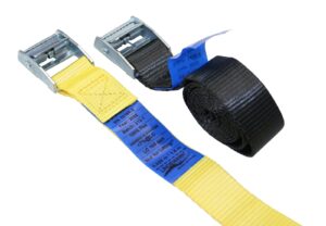 Ratchet strap with clamp buckle, galvanized/PES, 25mm, 2.5m, blue
