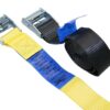 Ratchet strap with clamp buckle, galvanized/PES, 25mm, 3.5m, orange
