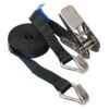 Ratchet and hook tensioning strap A2/PES 25mm 0.4+4.6m black